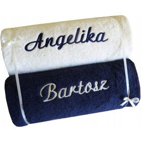   Törölköző szett - Házavató ajándék egy párnak: 2 TÖRLŐK NÉVEL