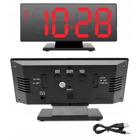   Óra - Digitális óra ébresztőóra hőmérő LED USB Mirror