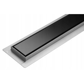 Wave Black Glass lineáris lefolyó 90 cm