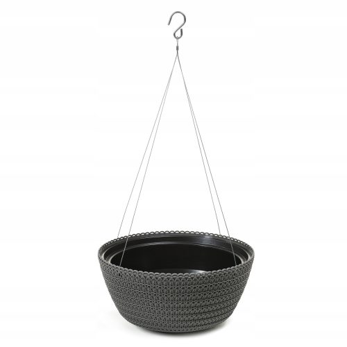  Lamela virágcserép 30 cm x 30 x 14,5 cm átmérőjű 30 cm műanyag szürke és ezüst árnyalatok