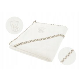   Baba törölköző kapucnival - Baba fürdőruha baba törölköző100x100 ecru