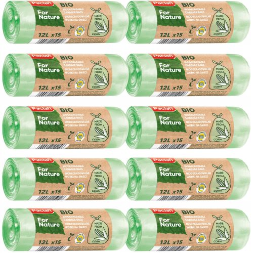 Szemeteszsákok - Biológiailag lebontható szemetes zsákok 12 l - 10 henger