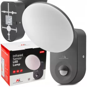    Maclean kerti fali lámpaernyők szürke és ezüst színű integrált LED forrás 15 W + DOBOZ KARTON CSOMAGOLÁS