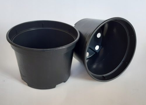  PSGR virágcserép 9 cm x 9 x 6 cm, átmérője 9 cm, fekete műanyag