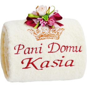    Nőnapi ajándék vastag puha törölköző a TE Hímzett névhímzéssel
