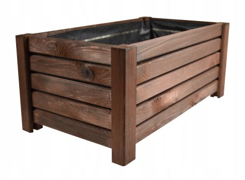  Fonott virágcserép 60 cm x 33 x 25 cm, fa, barna és bézs árnyalatok