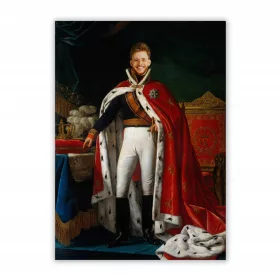   Falfestészet - KIRÁLY portréja az ÖN fényképével, királyi festmény KIN