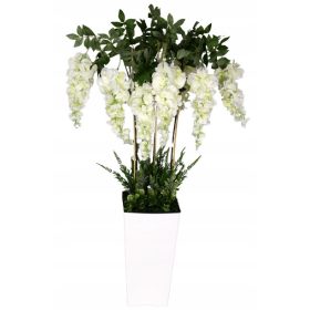   Virág dekoráció - MESTERSÉGES WISTERIA OTTHONIRODAI ÖSSZETÉTEL
