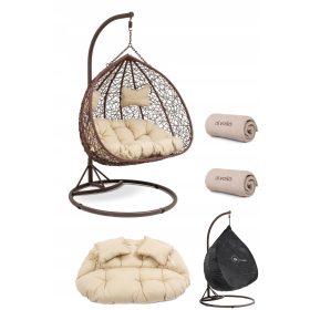   Akasztószék - Kosár, nagy dupla, hangos kerti kókuszszék