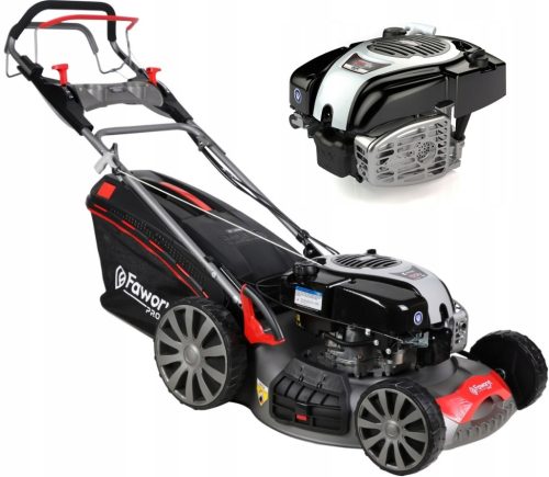  Faworyt PRO benzines fűnyíró, kerékhajtás, vágási szélesség 51 cm, kapacitás motor űrtartalma 161 cm³ 65 literes szemetes