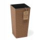  Lamela virágcserép 19 cm x 19 x 36 cm átmérő 19 cm műanyag barna és bézs árnyalatok