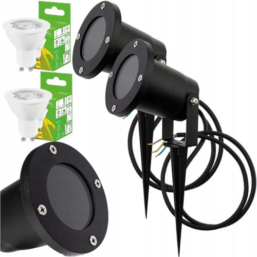 2x Garden Lámpa fényszóró kábel 1m + GU10 LED