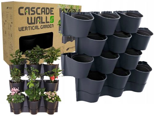  Prosperplast virágcserép 67 cm x 17,7 x 57 cm átmérő 10 cm műanyag szürke és ezüst árnyalatok