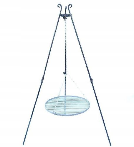 Tűzrakó tál - Tripális kovácsolt grill+rács 60 cm -es kert
