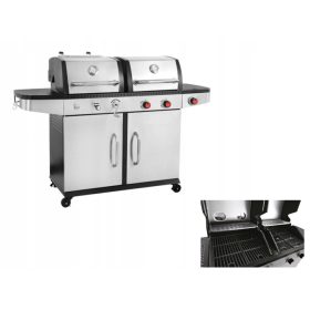   Gáz grillsütő . 2in1 szén-gáz kerti grill Yato borítókkal