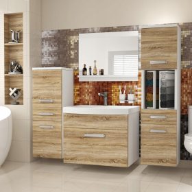    Fürdőszobabútor tükörrel és mosdóval Belini Sardynia 5 el.