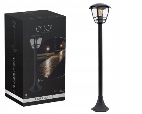  EDO E27 négyzet alakú világítóoszlop 100 cm, fekete