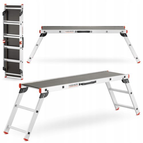 Magasabb létra 2,58 m alumínium 1 x 2 150 kg-ig