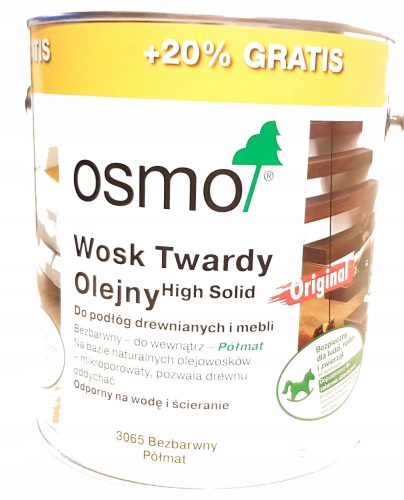 Olajkemény viasz Osmo 3065, színtelen, félmatt, 3 l