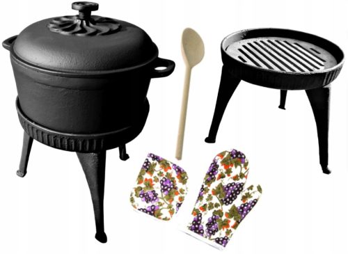  Öntöttvas EDÉNY REDZSEL POLÁírozó edény 8L GRILL