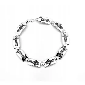  Ezüst karkötő, oxidált, görög mintás, pr925