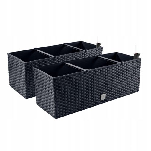  Prosperplast virágcserép 60 cm x 25 x 24 cm műanyag szürke és ezüst árnyalatú