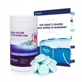   Medence kémia - Klór medence tabletta 10 akció kémia 20 g 1 kg