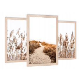  3 db ArtisArt boho fű keretes festmény készlet 43x99