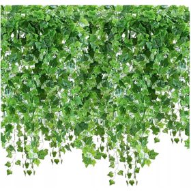   Művirágok, gyümölcsök - 25 m mesterséges borostyán növény függő dekoráció x12