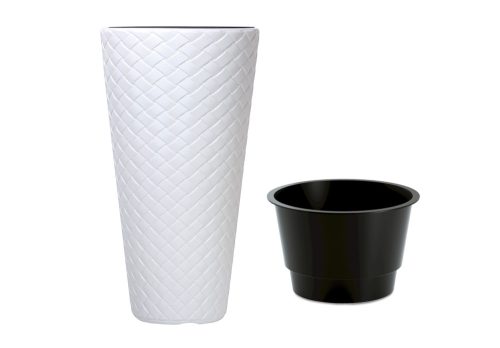 Virágcserepek - Prosperplast virágcserép 39 cm x 39 x 78 cm átmérője 39 cm műanyag fehér