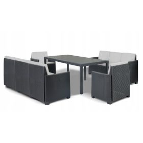   Kerti asztal, fotel - Különleges King Queen Garden bútorok 8 embert szett