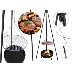   Faszenes grill - Függő kerti grill triogén szén kandalló