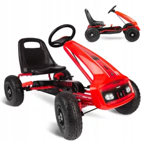   Gokart gyerekeknek - GO KART PEDÁLOKKAL, NAGY FÚVÓS KEREKEKEL, BEÁLLÍTÁSSAL