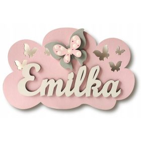   Gyermek éjszakai lámpa - XXL LED felhő éjszakai lámpa, gyermeknév betűkkel