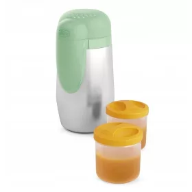   Termosz, termikus bögre csecsemőknek - Chicco Steel Thermos + 2 konténer 5h