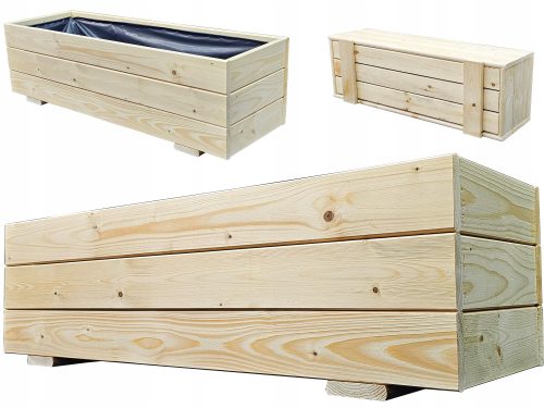  VERSANO virágcserép 100 cm x 30 x 30 cm természetes fa