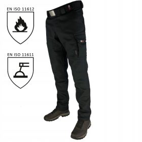   Duduwork hosszú munkanadrág, Fekete, Lángálló, 60-as méret