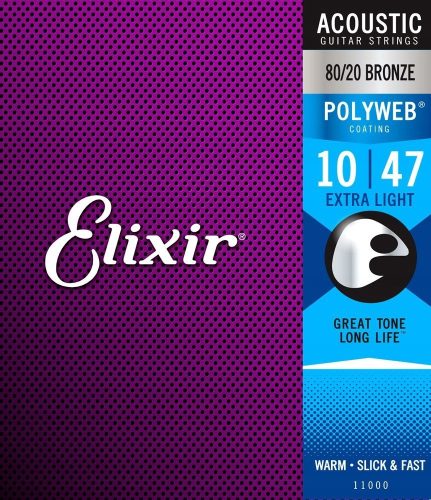  Elixir 11000 akusztikus gitár húrok 10-47