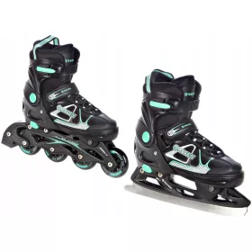   Görkorcsolya gyerekeknek - 2in1 Raven Spirit Black/Mint 37-40 korcsolyázó