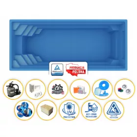 PLAST-POL négyszögletes medence 760 x 365 cm