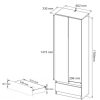 Ruhásszekrény irodai könyvespolc könyv 60 cm 2d 1sz White B-4