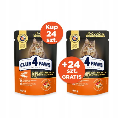 Konzerv macskáknak - A 4 klub 4 mancs hering és szprotki 24x80 g + 24 ingyenes