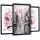 Falfestészet - 3 festmény a nappaliba Pink Peonies keretben 129x63
