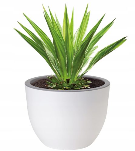  Forma-Műanyag virágcserép 34,5 cm x 34,5 x 25,7 cm átmérő 34,5 cm műanyag fehér, szürke és ezüst árnyalatai
