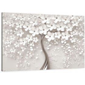  Vászonfestés nappaliba, GREY TREE 3D, 120x80