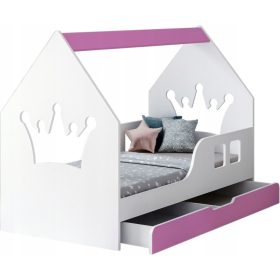    Happy Babies HOUSE ágy 80 x 160 cm, rózsaszín árnyalatok