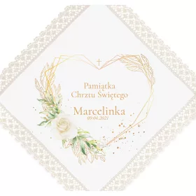 Keresztelő gyertya - Baptism Robe Név Eco csipkével e