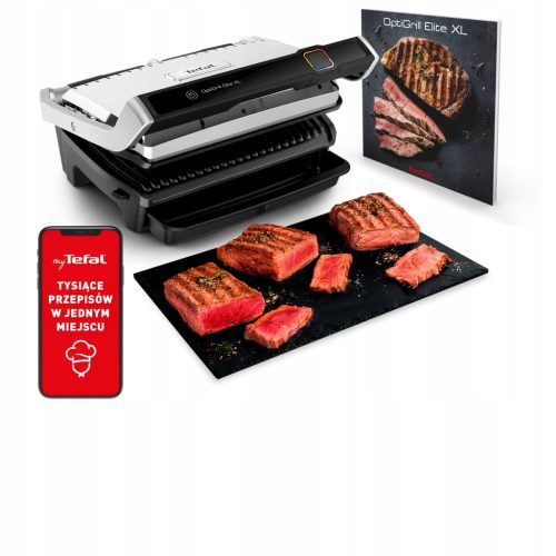 Tefal Optigrill Elite XL GC760D30 összecsukható elektromos grill ezüst/szürke 2200 W