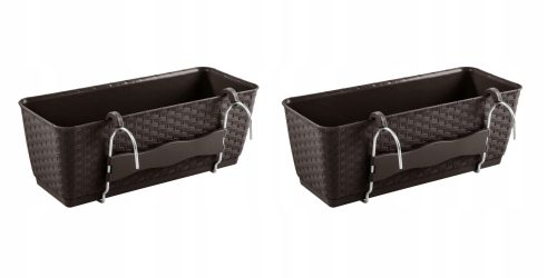  Prosperplast virágcserép 38,5 cm x 15,5 x 14,5 cm műanyag barna és bézs árnyalatú