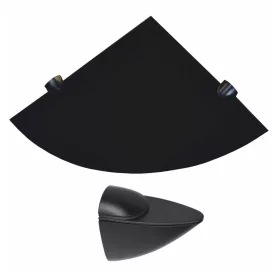   Fürdőszoba polc - 25X25 FEKETE ÜVEGPOLC FEKETE sarokfogantyúk